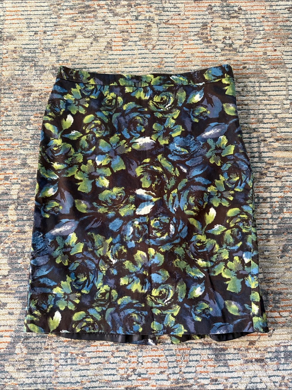 Forever 21 Floral Pencil Skirt in Blue & Green